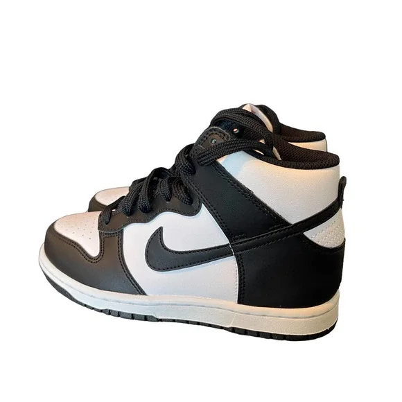 Nike Dunk High Black/White Panda Dunks Kids Size 2Y NEW - Picture 4 of 10